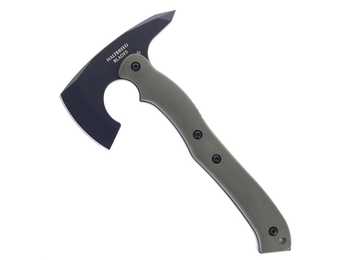 Halfbreed Blades CRA-02 Compact Rescue Axe Green G10 Handle Black Teflon Coated K110 D2 Steel CRA-02BLK