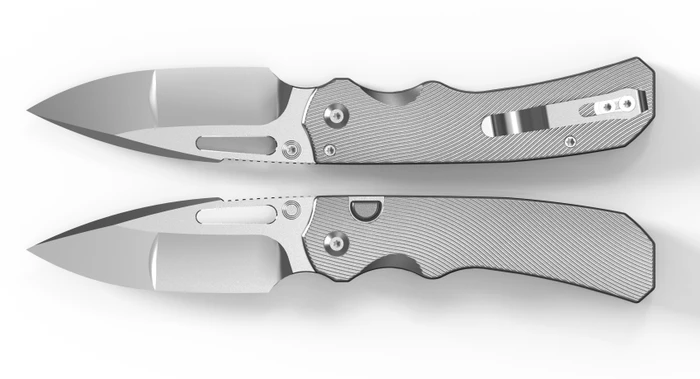 (Arriving in November) Exclusive Kizer Durandal Folding Knife Textured Titanium Handle S35VN Satin Blade K3765BDE3
