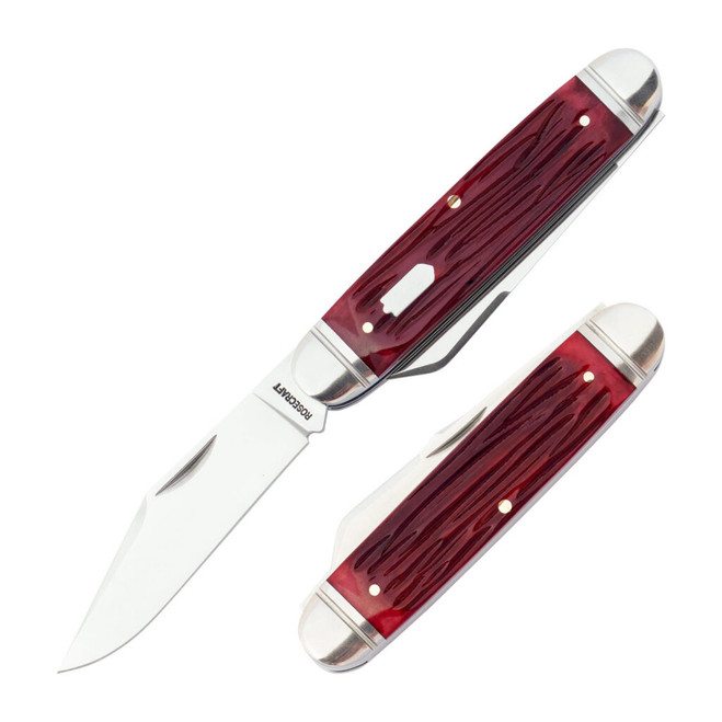 RoseCraft Briarpatch Slip Joint Briarpatch Jack Red Jigged Bone