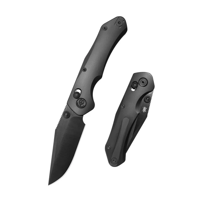 KB Coronado Folding Knife DLC Titanium Handle Vanax Clip Point Plain Edge DLC Belt Satin Finish KB466C
