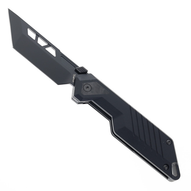 Ketuo Mutiny Folding Knife Black G10 Handle 14C28N Plain Edge Black PVD Finish BK/B