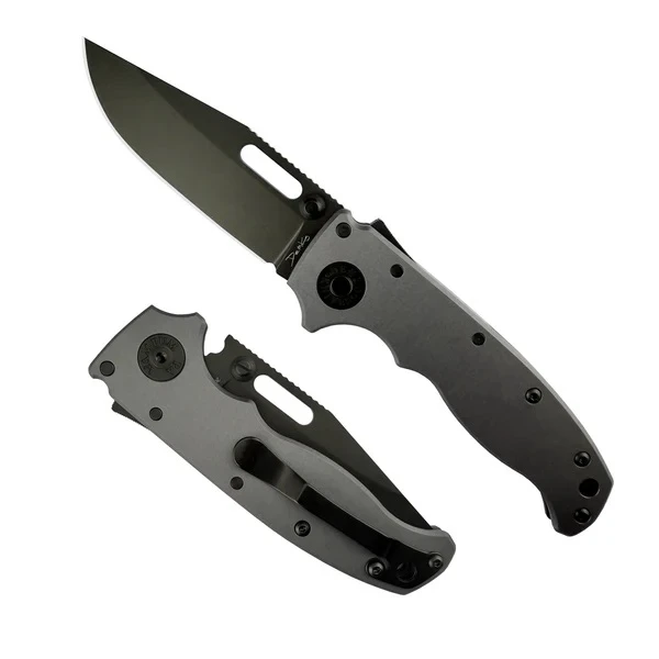 Demko AD20.5 Stealth 20CV Black Aluminum Handle DLC Shark Foot Blade