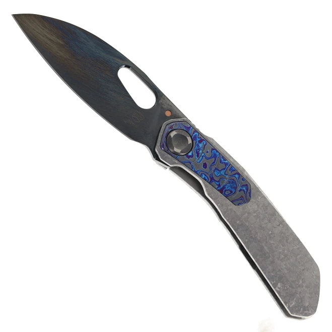 Poikilo VK Crab Midtech Folding Knife Titanium Handle DLC Mirror Sheepsfoot Blade
