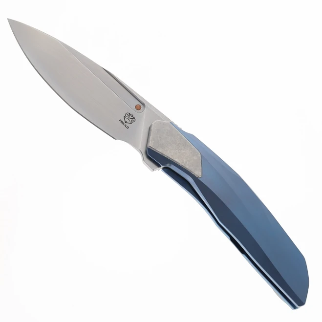 Poikilo VK Flow Folding Knife Standard S1 M398 PSW Blade Blue Titanium Handle