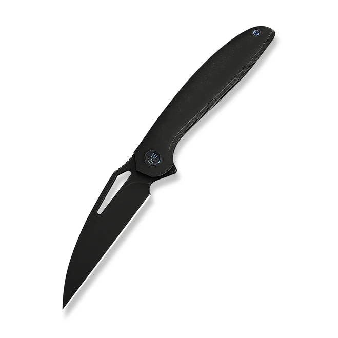 WE Knife Tiercel Folding Knife Black Titanium Handle MagnaCut Plain Edge Black Stonewash Blade WE26021-1