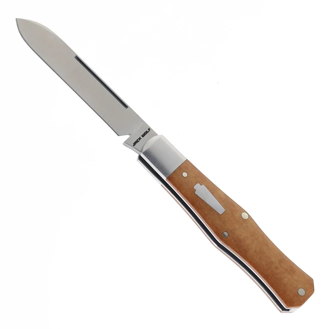 Jack Wolf Knives Gateway Coffin Slip Joint Folding Knife Maple Valley Richlite Handle 2.85" Satin Sandvik 14C28N Drop Point Blade COFFI-01-RCH-MAP-VAL