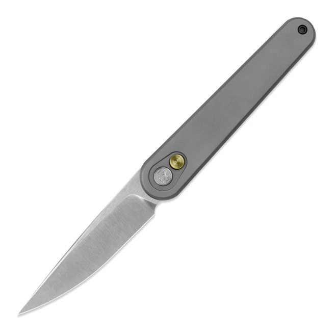 Miguron Gents Folding Knife Gray Titanium Handle 3" Satin M390 Drop Point MGR837TGY
