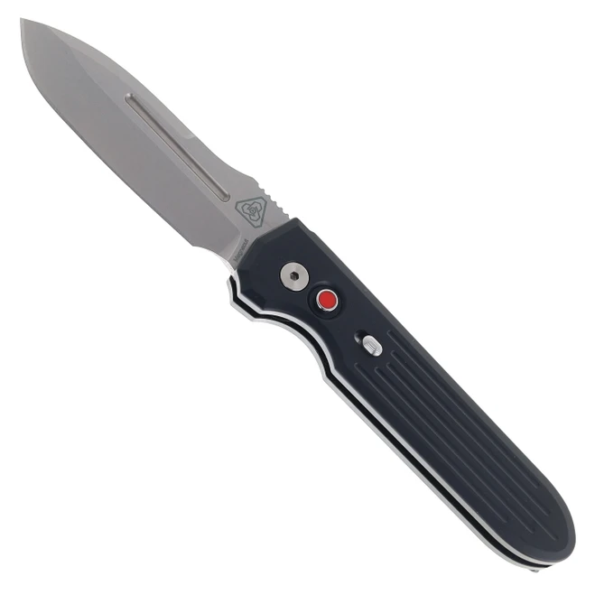 Pro-Tech PDW Invictus Automatic Knife Black Aluminum Handle 3.5" Stonewash MagnaCut Spear Point