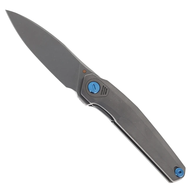 Reate Knives VK-FUX Folding Knife Darkwashed Pattern Titanium Handle 3.3" Darkwashed Elmax Blade
