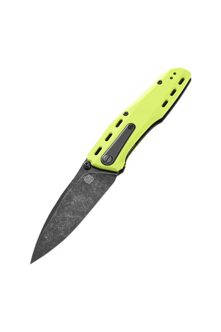 Poikilo Blade Thermic Tactical Ambient 2026A Folding Knife Neon Green G10 3.74" Black Stonewash M390 Drop Point