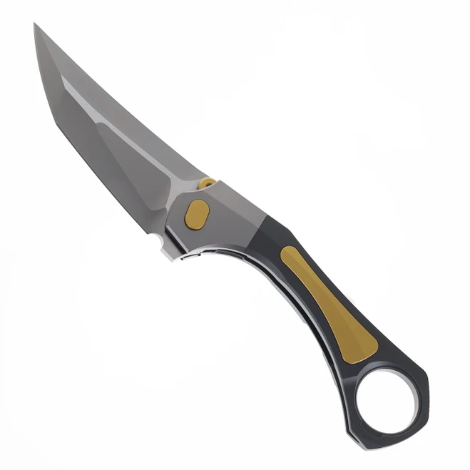Rike Forever Steel Tyokutuk-S Folding Knife Gray Titanium 3.43" Satin M390 Tanto