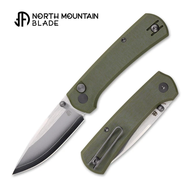 North Mountain Blade Ultra Mini Folding Knife Green G10 Handle SLD-Magic Plain Edge Satin Finish 2628-GR