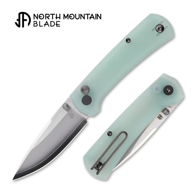 North Mountain Blade Ultra Mini Folding Knife Jade G10 Handle SLD-Magic Plain Edge Satin Finish 2628-JD