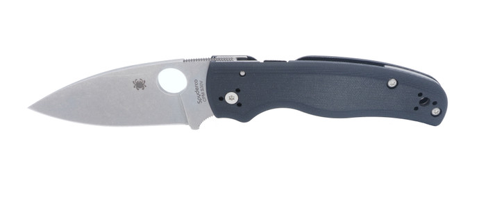 Spyderco Shaman Folding Knife Black G-10 Handle Stonewashed CPM S30V Plain Edge C229GP