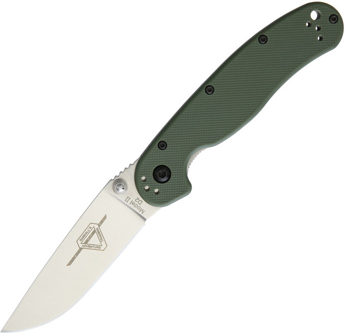 Ontario Rat II Knife OD Green Nylon Handle D2 Plain Drop Point 8828OD Ontario Rat II Knife OD Green Nylon Handle D2 Plain Drop Point 8828OD