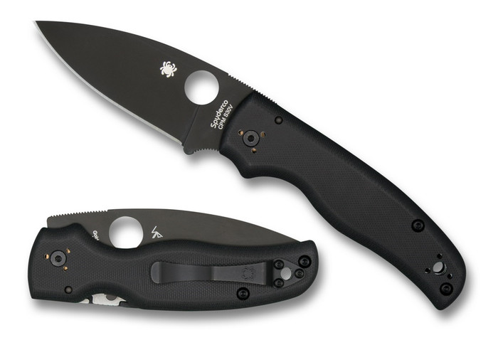 Spyderco Shaman Folding Knife Black G-10 Handle Black CPM-S30V Blade C229GPBK