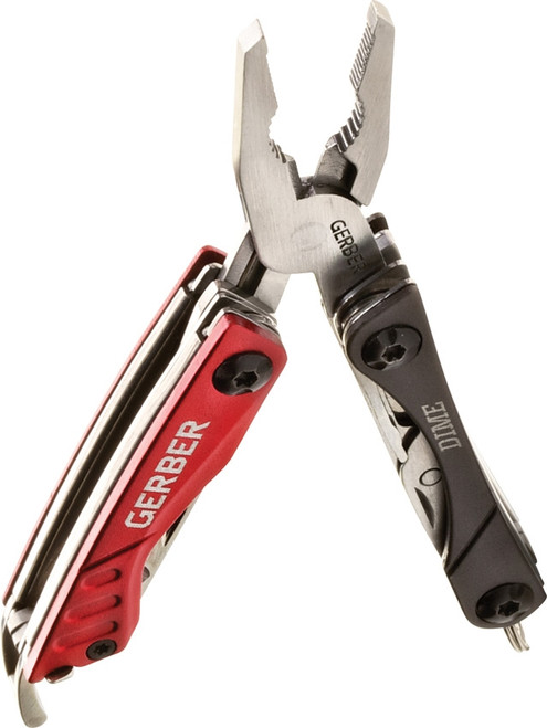 Gerber Dime Micro Tool Red Pliers Knife Stainless Steel Ten Components 30-000417