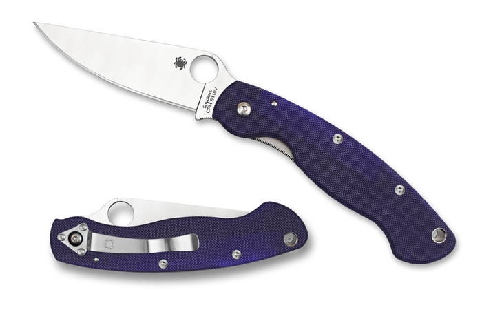 Spyderco Military Pocket Knife Dark Blue G10 Handle Plain Edge S110V Steel C36GPDBL Spyderco Military Pocket Knife Dark Blue G10 Handle Plain Edge S110V Steel C36GPDBL
