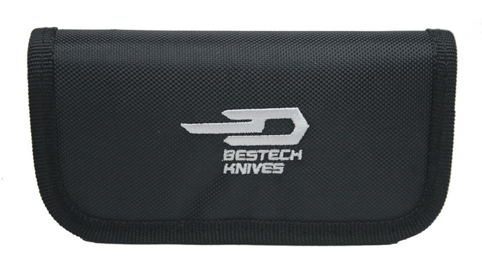 Bestech Knives 2 Pocket Black Zipper Pouch 6.25 by 3.25 inches