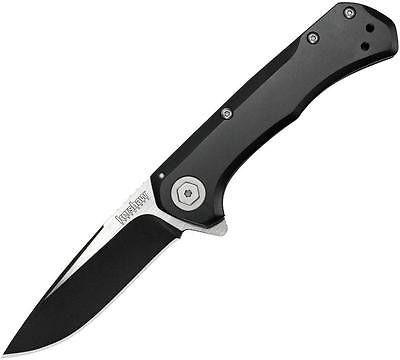Kershaw Showtime Plain Edge Pocket Knife Black Handle two tone blade 1955