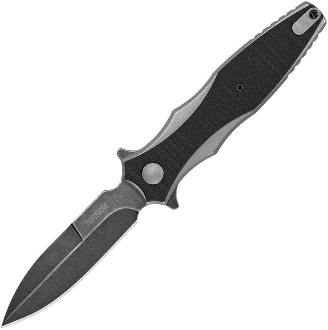 Kershaw Decimus Framelock A/O Knife Black Gray Handle Black Plain Edge 1559 Kershaw Decimus Framelock A/O Knife Black Gray Handle Black Plain Edge 1559