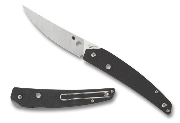 Spyderco Ikuchi Folding Knife Black Carbon Fiber G10 Plain S30V Edge C242CFP Spyderco Ikuchi Folding Knife Black Carbon Fiber G10 Plain S30V Edge C242CFP