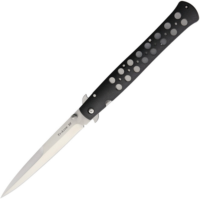 Cold Steel Ti-Lite 6" Blade Folding Knife Plain Edge Black Zytel Handle 26SXP
