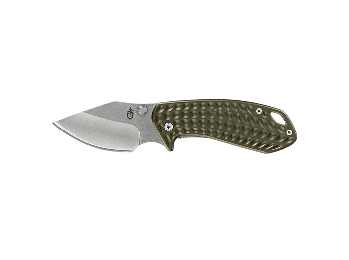 Gerber Kettlebell Compact Folder Knife Green Aluminum Scales Plain Edge 31-003513N