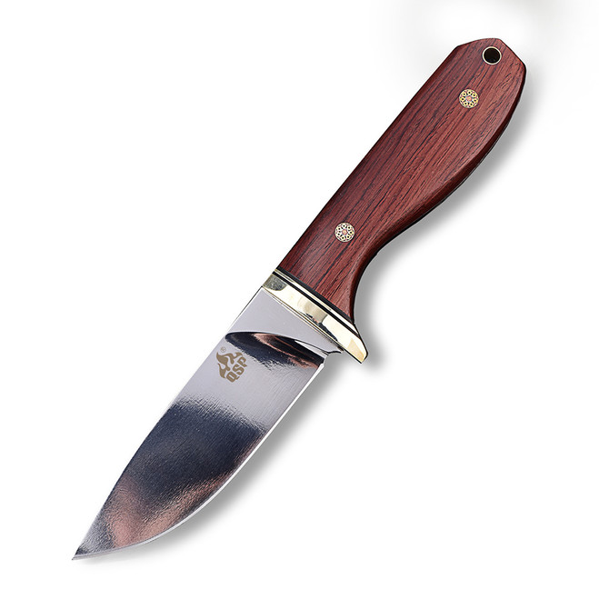 Discontinued QSP Erised Fixed Blade Knife Wood Handle Plain Mirror Polish Blade QS114 Discontinued QSP Erised Fixed Blade Knife Wood Handle Plain Mirror Polish Blade QS114