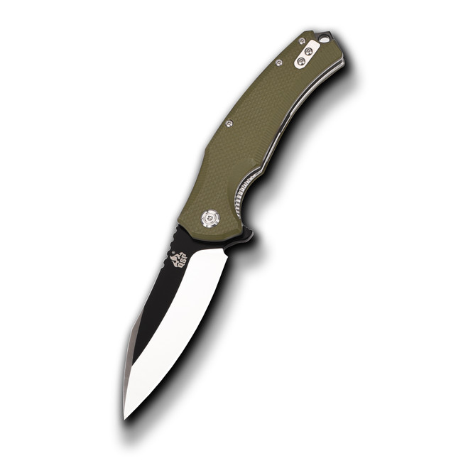 QSP Snipe Liner Lock Pocket Knife Green G10 Handle Plain Black + Satin D2 Edge QS121-B QSP Snipe Liner Lock Pocket Knife Green G10 Handle Plain Black + Satin D2 Edge QS121-B