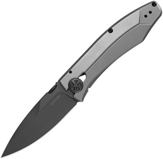 Kershaw Inuendo Frame Lock Knife Gray Stainless Handle Plain Black Blade 3440 Kershaw Inuendo Frame Lock Knife Gray Stainless Handle Plain Black Blade 3440