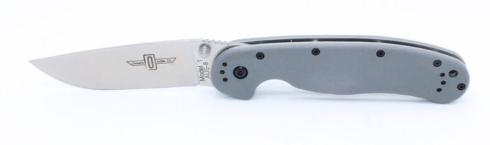 Ontario Rat 1 Liner Lock Knife Gray GFN Handle Plain Satin Blade 8848GY