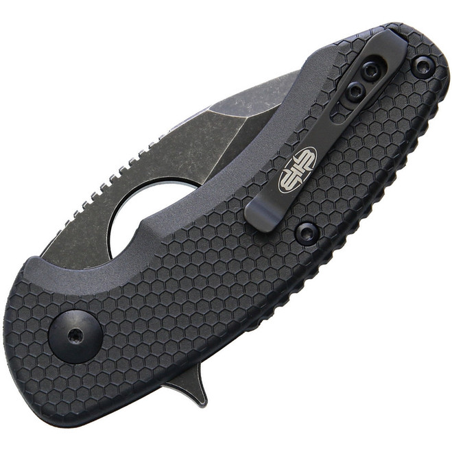 Brous Blades SSF Silent Folder Knife Black Handle Black Acid