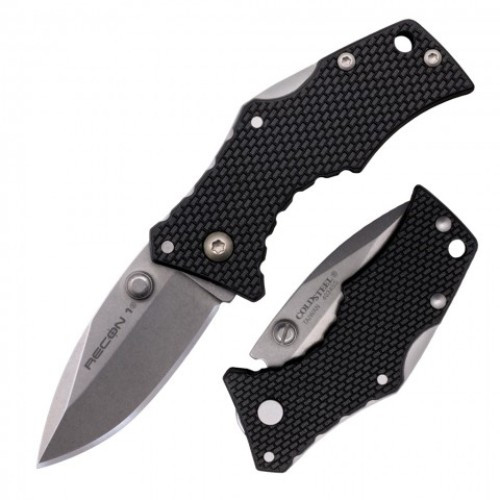 Cold Steel Micro Recon 1 Knife Black G10 Griv-Ex Handle Spear Point Blade 27DS