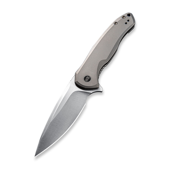 WE Knife Kitefin Frame Lock Knife Gray Titanium Handle Plain Satin S35VN Blade 2001H