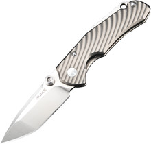 Ruike M671-TZ Folding Knife Gray Sculpted Titanium Handle 154CM