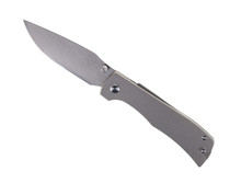 Sandrin Monza Folding Knife Silver Titanium Handle Tungsten Plain Edge SDMT01