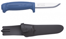 Mora Knives Basic 546 Fixed Blade Knife Blue Handle Plain Edge