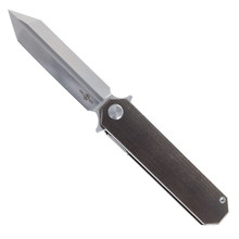 Two Sun Folding Knife Black Micarta Handle D2 Plain Edge TS52-D2-MC