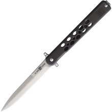 Al Mar Quicksteel Framelock Folding Knife Gray Stainless Steel Handle Plain Edge Satin Finish 4050