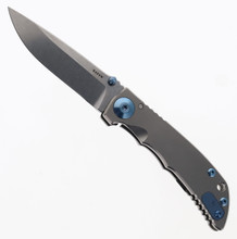 Spartan Harsey Folding Knife Titanium/Blue Hardware Handle S45VN Drop Point Plain Edge SF10SWBL