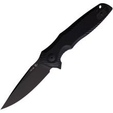 Spartan Knives Poros Folding Knife Black G10 Handle 154CM Plain Black Blade SFBL11BK