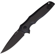 Spartan Knives Poros Folding Knife Black G10/Carbon Fiber Handle 154CM Plain Black Blade SBSFBL11CF