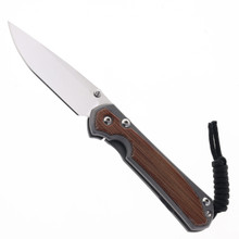 Chris Reeve Small Sebenza Natural Canvas Micarta Inlay Pocket Knife Gray Titanium Handle Polished Magnacut Plain Edge S31-1240