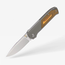 Flytanium Arcade Folding Knife Gunmetal Ultem Aluminum Handle S35VN Plain Edge FLY-1311