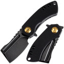 Kansept Mini Korvid Folding Knife Black G10 Handle 154CM Plain Edge Black Stonewash Finish T3030A11