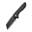 (Pre-Order Ships 6/6) Civivi ExOne Folding Knife Black G10 Handle Nitro-V Reverse Tanto Plain Edge Black Stonewash Finish C23036-1