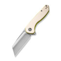 (Pre-Order Ships 6/6) Civivi ExOne Folding Knife Off White G10 Handle Nitro-V Reverse Tanto Plain Edge Satin Finish C23036-2