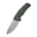 (Pre-Order Ships 6/6) Civivi Regulatron Folding Knife Green Canvas Micarta Handle Nitro-V Drop Point Plain Edge Satin Finish C23006-2