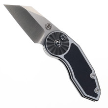 Begg Micro Burst Button Lock Rose Folding Knife Black Aluminum Handle VG-10 Wharncliffe Plain Edge Satin Finish BG061